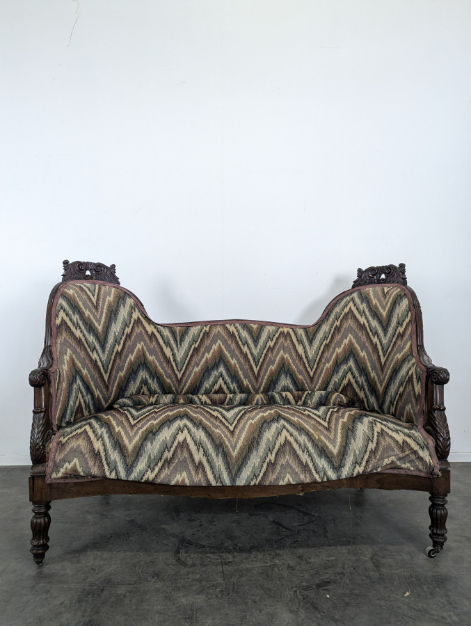 Banquette causeuse en acajou de style Louis Philippe
