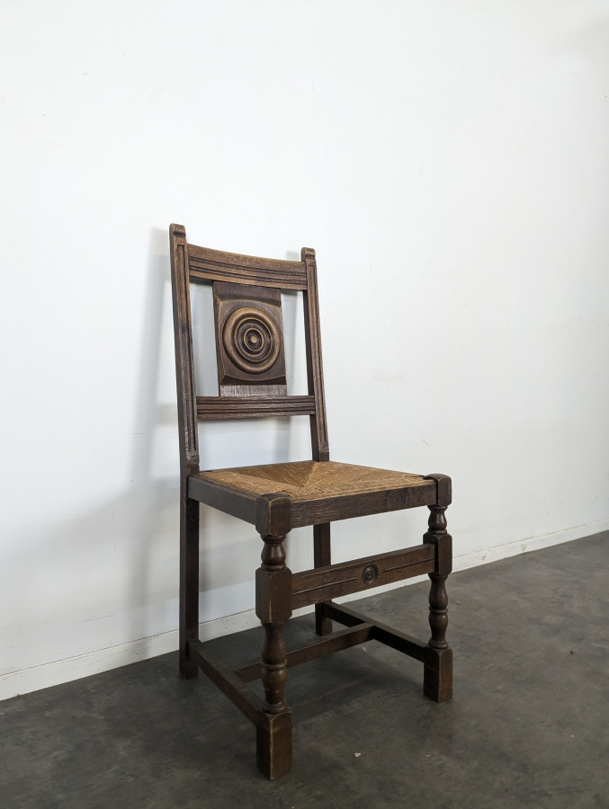 Série de 5 chaises dans l'esprit de Dudouyt