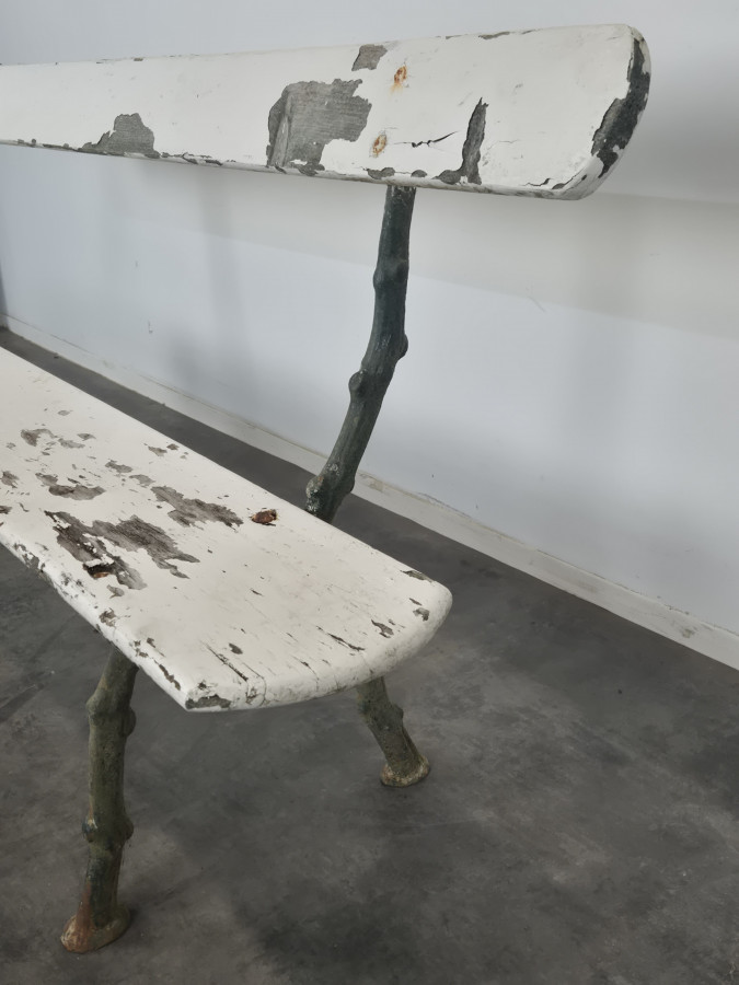 Banc de jardin en fonte modèle branche d'arbre