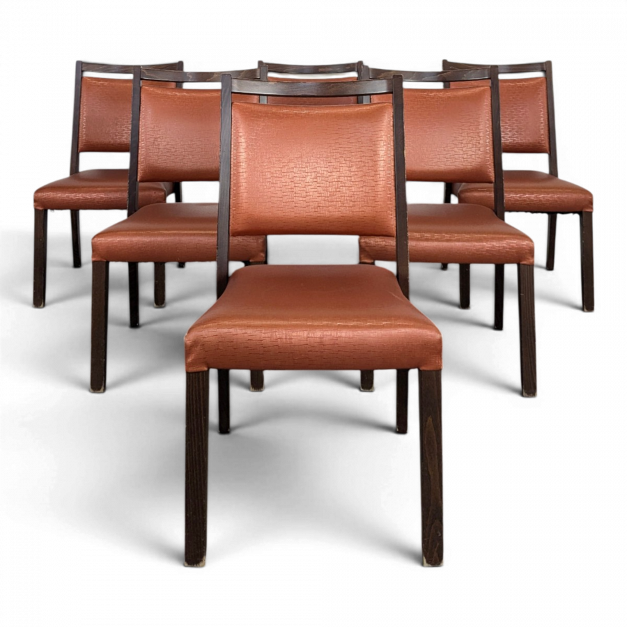 Série de 6 chaises vintage couleur cuivre
