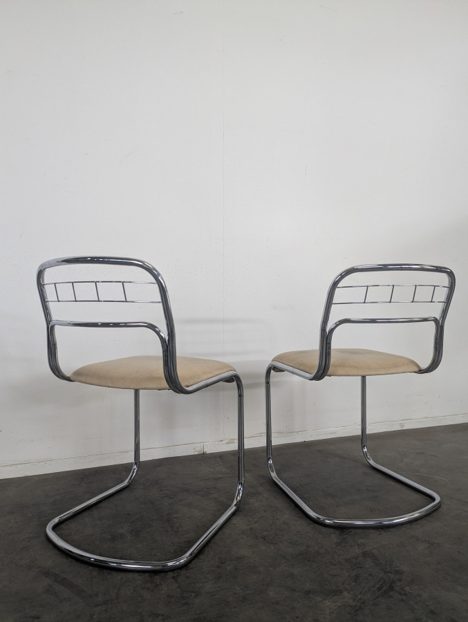 Paire de chaises chromées space age