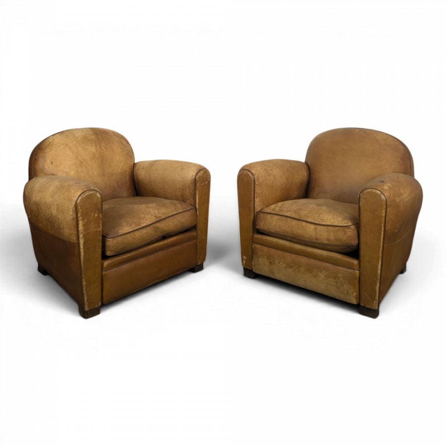 Paire de fauteuils club des années 30