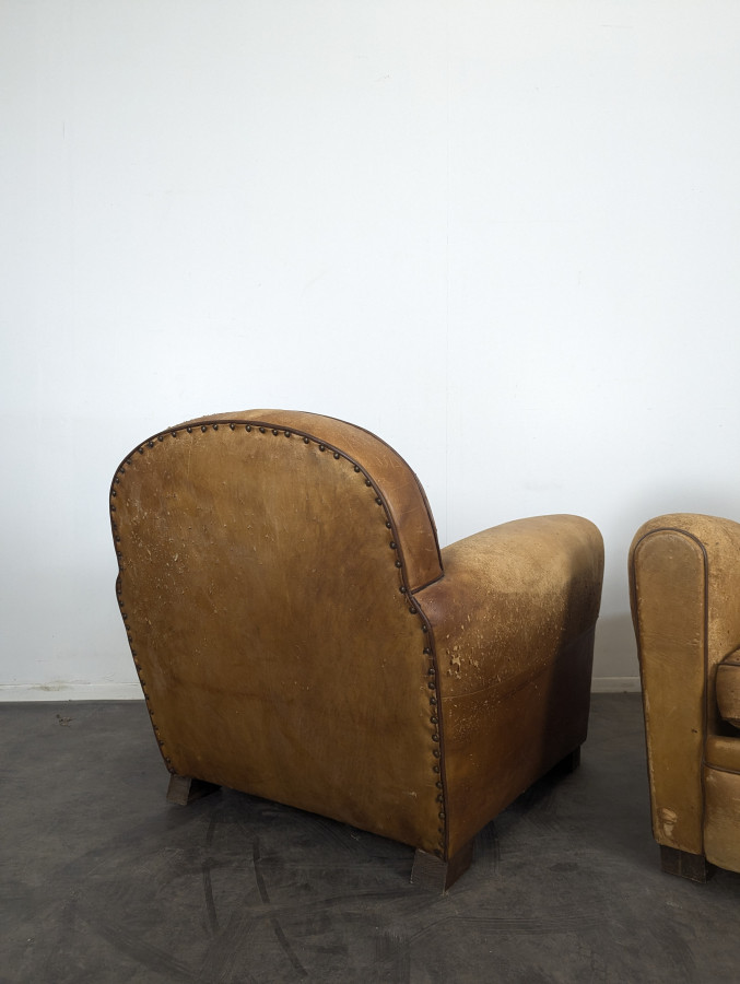 Paire de fauteuils club des années 30