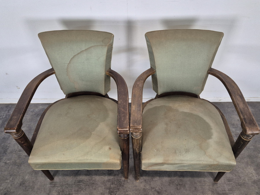 Paire de fauteuils des années 40 dans l'esprit de Pascaud