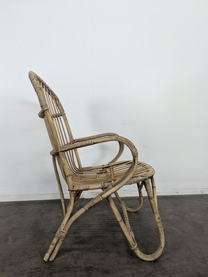 Fauteuil bambou et rotin