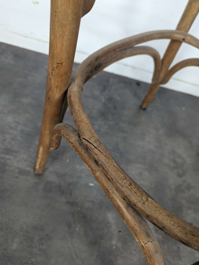 Paire de tabourets de bar bistrot en bois courbé