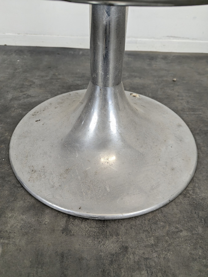Tabouret de bar chromé années 70 pied tulipe