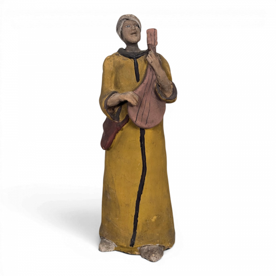Statue orientale joueur de mandoline