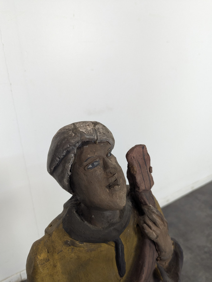 Statue orientale joueur de mandoline