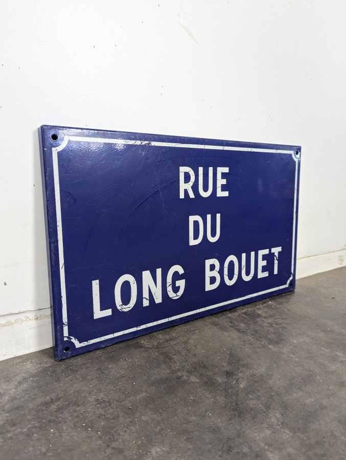 Plaque de rue émaillée Rue du Long Bouet