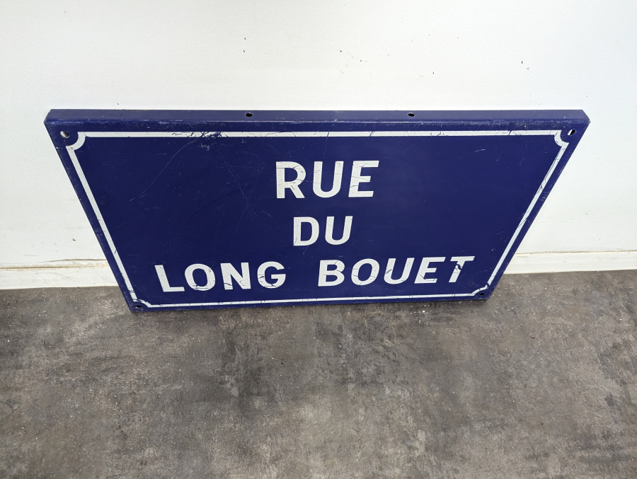 Plaque de rue émaillée Rue du Long Bouet