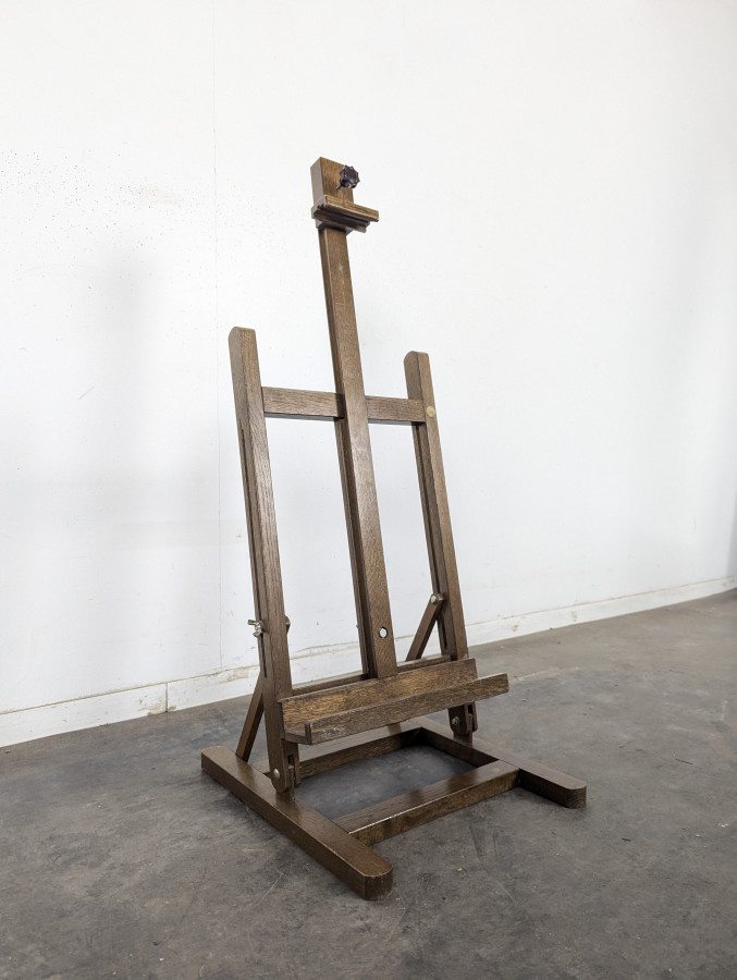 Chevalet de peintre d'atelier en chêne réglable