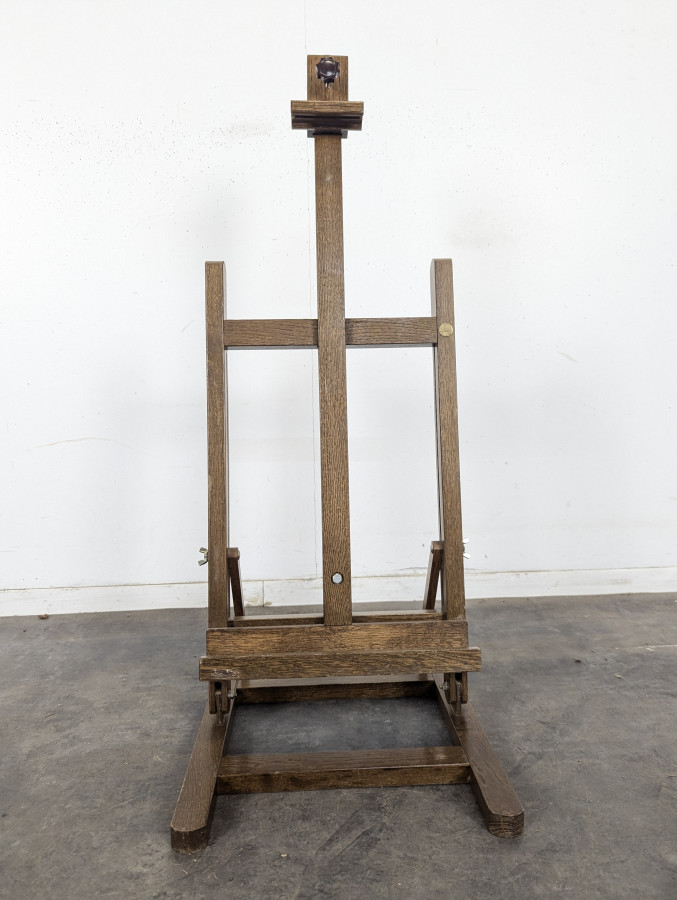 Chevalet de peintre d'atelier en chêne réglable