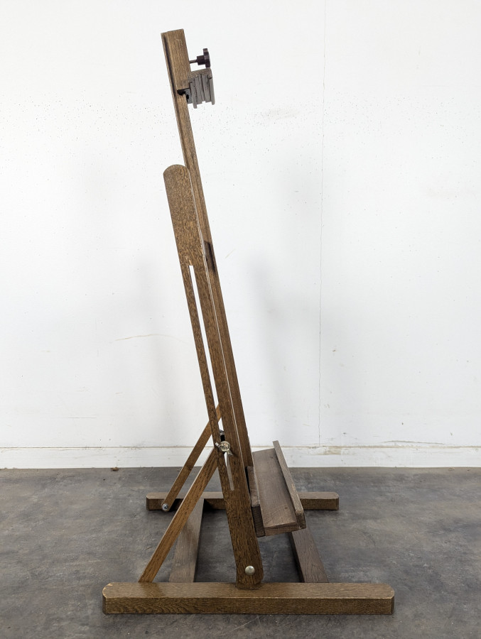 Chevalet de peintre d'atelier en chêne réglable