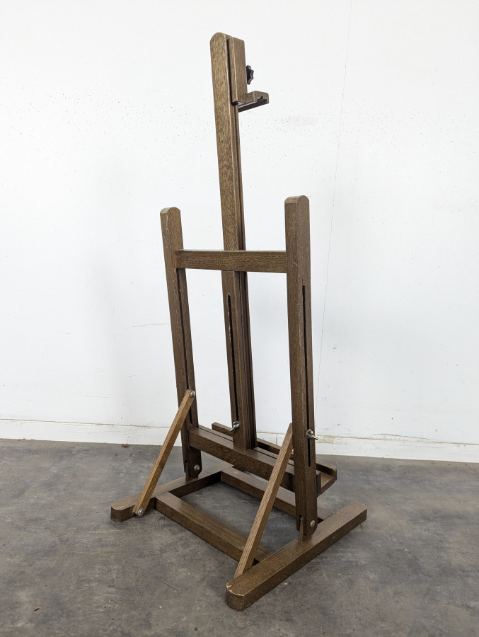 Chevalet de peintre d'atelier en chêne réglable
