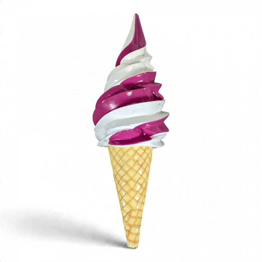 Grand cornet de glace publicitaire en résine