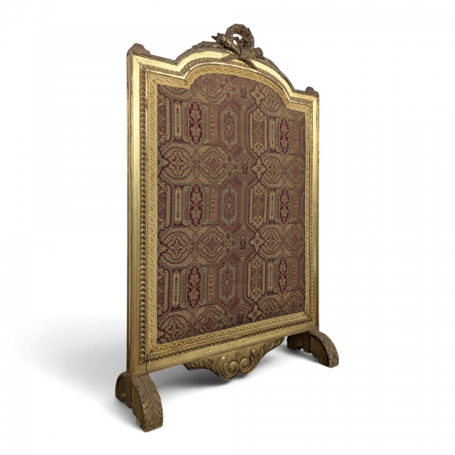 Pare-feu Louis XVI en bois doré à tapisserie
