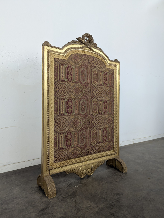 Pare-feu Louis XVI en bois doré à tapisserie