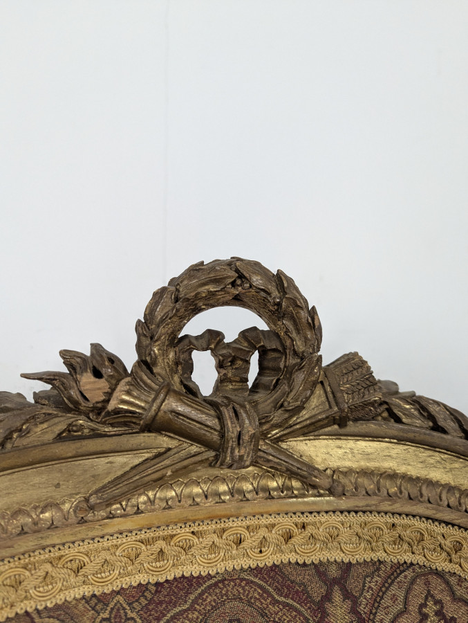 Pare-feu Louis XVI en bois doré à tapisserie