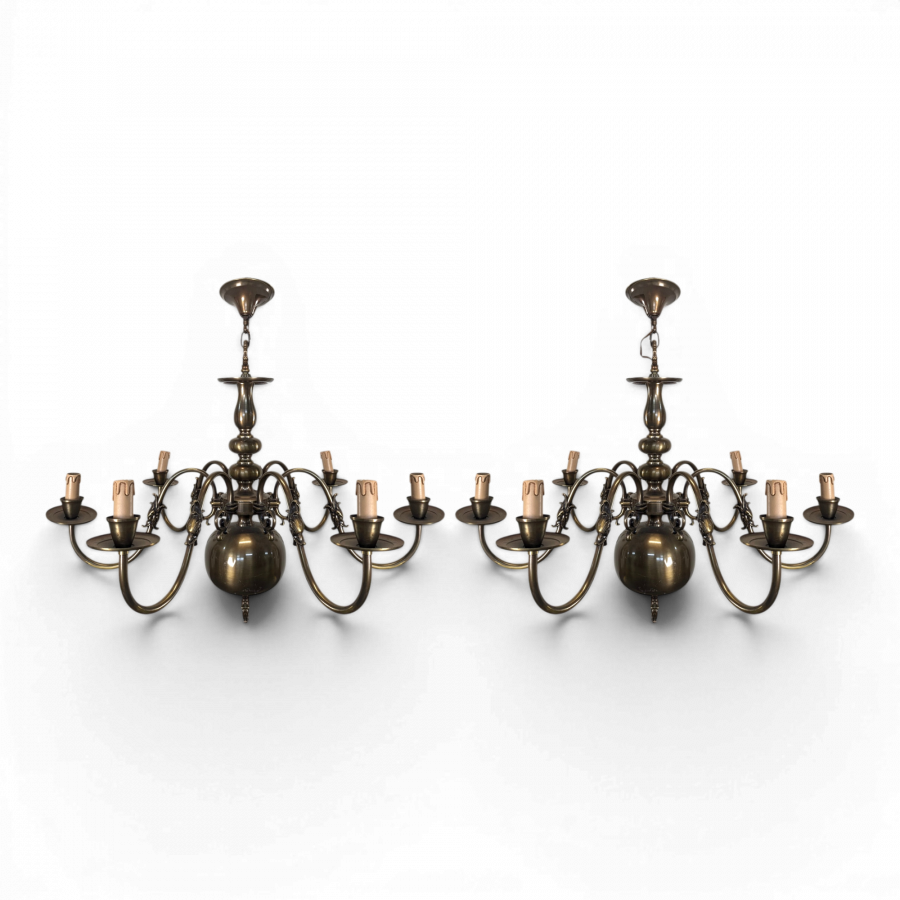 Paire de lustre hollandais en laiton