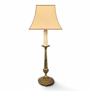 Grande lampe bougeoir en bronze doré de style Empire
