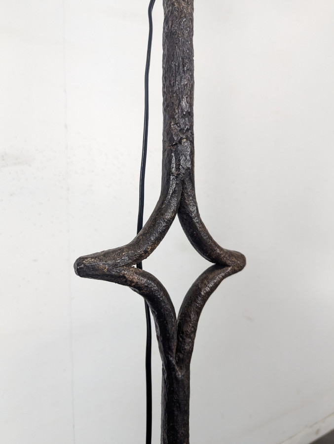 Lampadaire torchère en fer forgé à 3 bras de style gothique