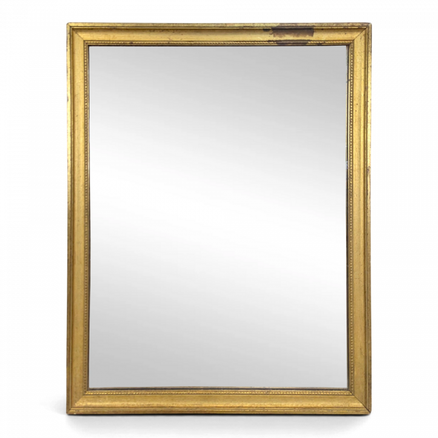 Miroir rectangulaire à cadre en bois doré