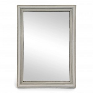 Grand miroir rectangulaire à cadre en bois laqué blanc