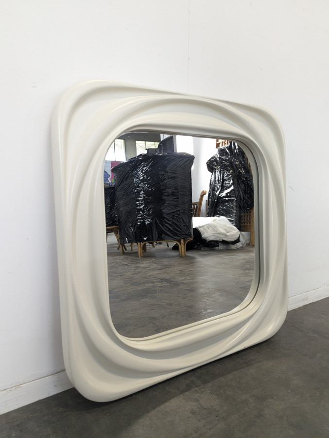 Miroir italien en resine carré années 70