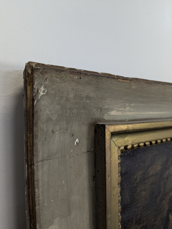 Trumeau rechampi à décor de scènes galantes
