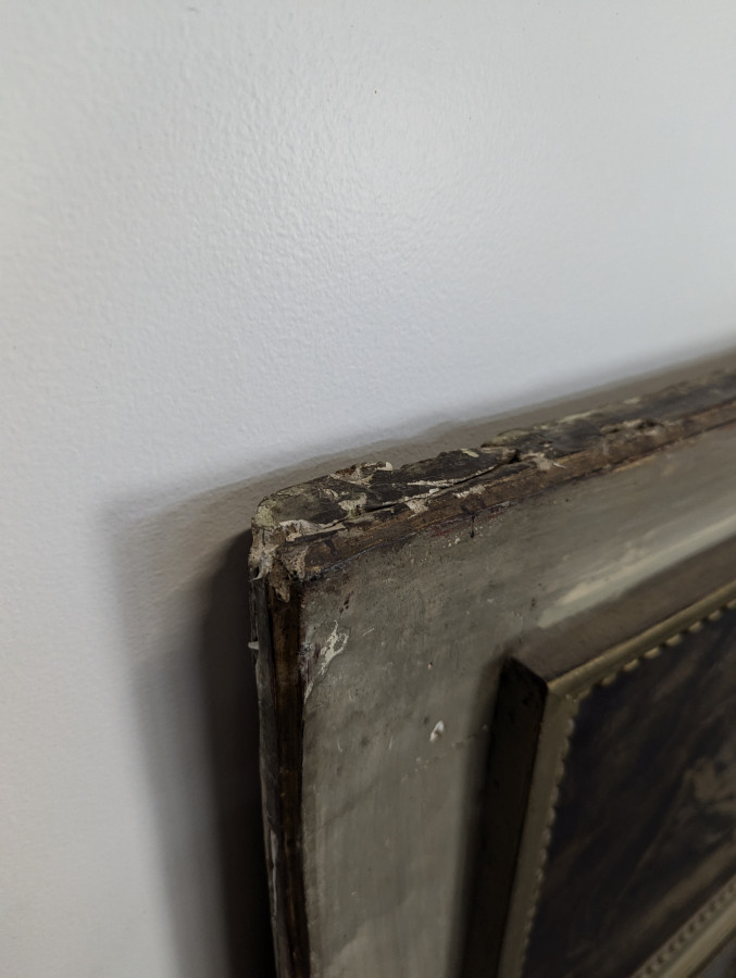 Trumeau rechampi à décor de scènes galantes