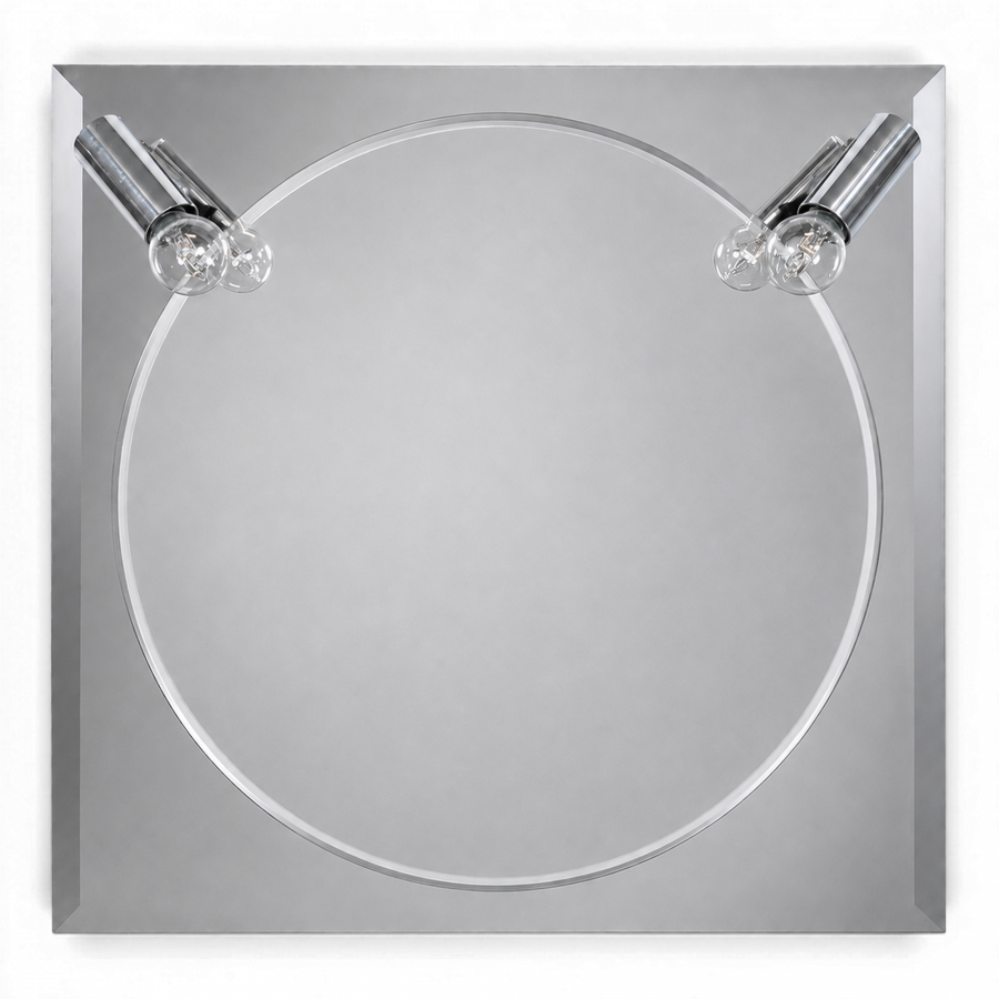 Miroir avec rangements de salle de bain des années 70