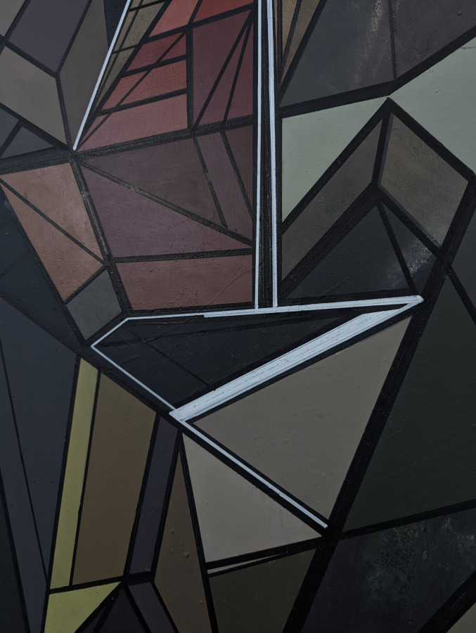 Grand tableau abstrait géométrique - Diptyque - Contemporain par Pierre Verdier (Normandie)