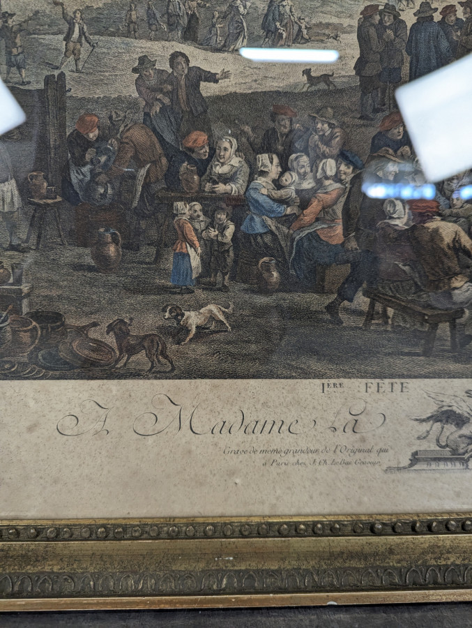 Gravure encadrée Fête flamande d'après Teniers