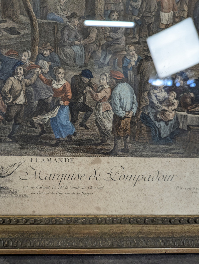Gravure encadrée Fête flamande d'après Teniers