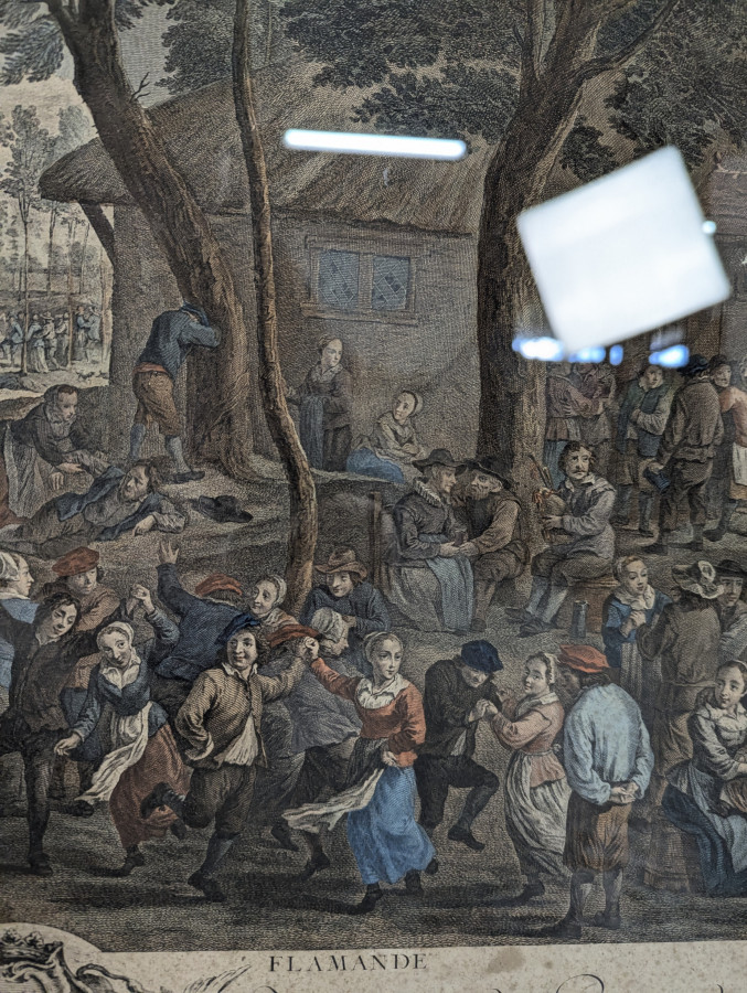 Gravure encadrée Fête flamande d'après Teniers