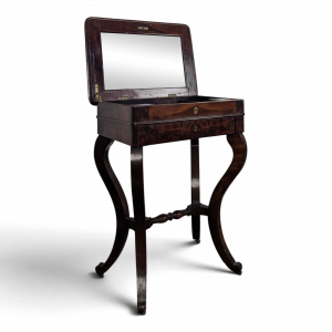 Coiffeuse Louis-Philippe en acajou à miroir relevable