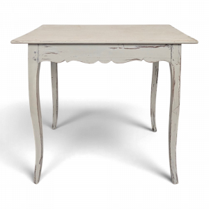 Petite table Louis XV en bois laqué gris