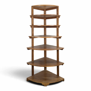 Étagère d'angle en bois à sept tablettes