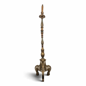 Lampadaire torchère en bois sculpté et doré