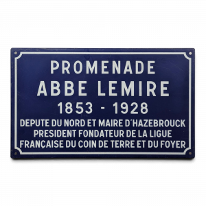 Plaque de rue émaillée Promenade Abbé Lemire