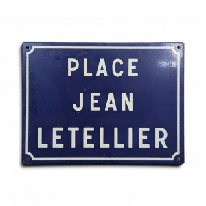 Plaque de rue émaillée Place Jean Letellier
