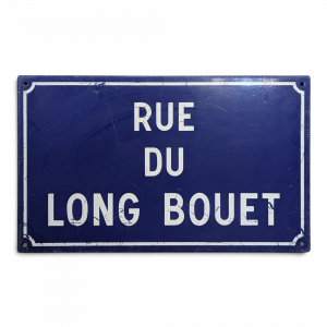 Plaque de rue émaillée Rue du Long Bouet
