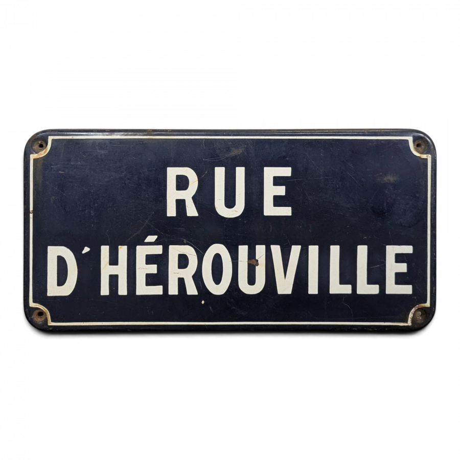 Plaque de rue émaillée Rue d'Hérouville