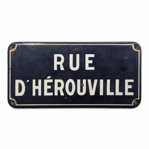 Plaque de rue émaillée Rue d'Hérouville