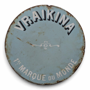 Plaque émaillée ronde Vraikina première marque du monde