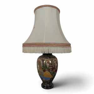 Lampe vase Satsuma en faïence japonaise à abat-jour