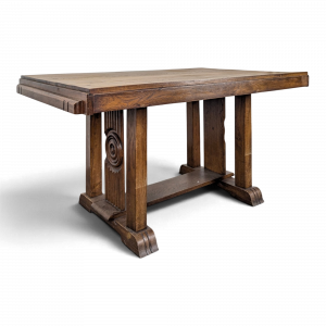 Table de salle à manger Art Déco en chêne dans le goût de Dudouyt