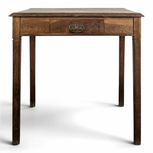 Petite table d'appoint en chêne à un tiroir pieds gaine XIXe