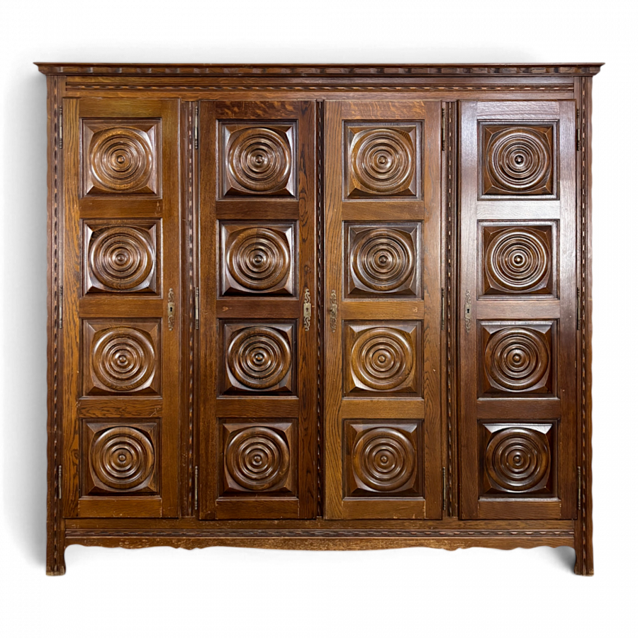 Grande armoire style Charles Dudouyt en chêne